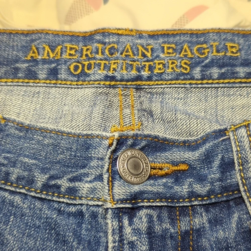 American Eagle Slim Straight Jeans Medium Wash 100% Cotton Men's Size 32x30